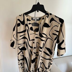 COS Beige and Black Patterned Blouse